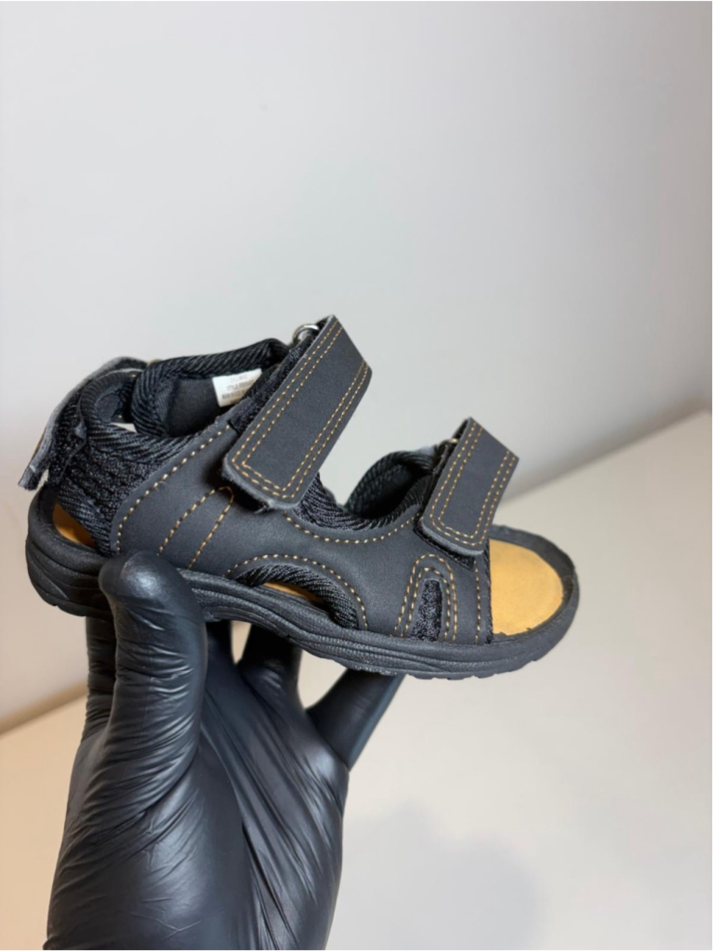Rugged Bear Kids Sport Sandals Black Hook Loop Toddler Size 7 #F